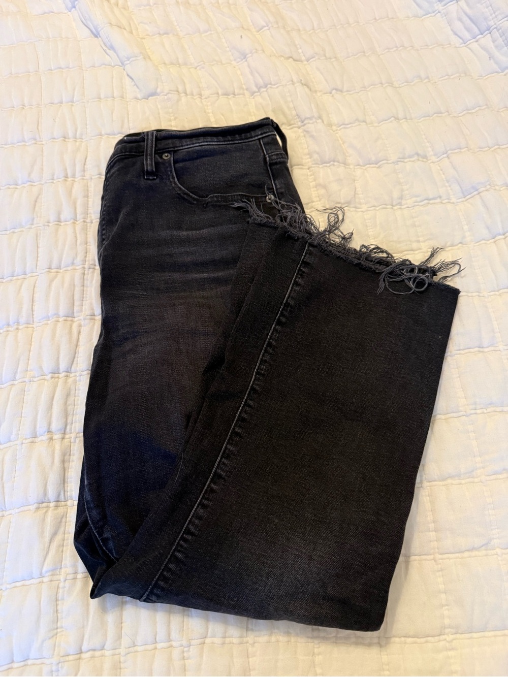 GAP kick fit high rise distressed black jeans